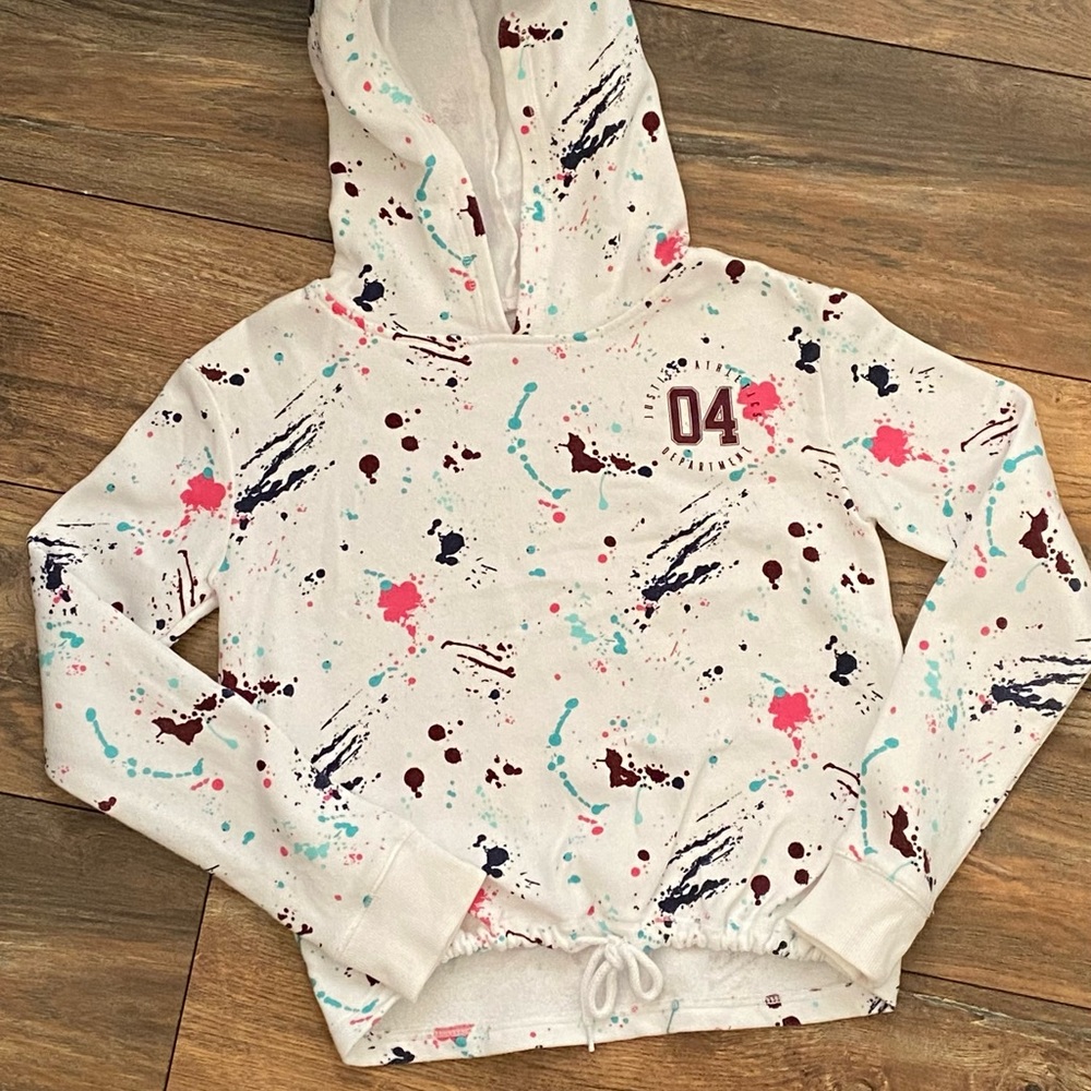 Justice tie front hoodie sweatshirt. Size 10. EUC